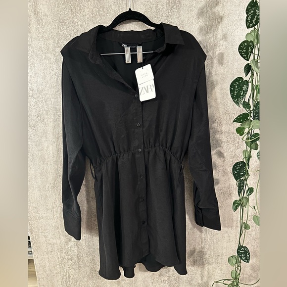 ZARA Black Long Sleeve Dress - Picture 1 of 2